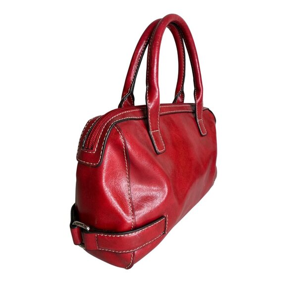 Y2K Nine West Red Faux Leather Handbag 10” X 6” - Picture 3 of 6